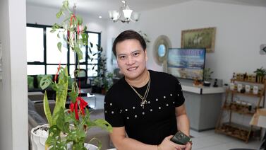 Nick Aquino pays Dh104,60o in rent for a three-bedroom apartment in Dubai's Al Mankhool area. Pawan Singh / The National