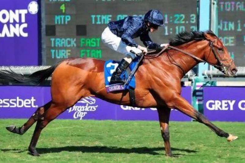 Jockey Ryan Moore, riding George Vancouver to victory in the Breeder's Cup Juvenile Turf Grade, will ride In The Spotlight tonight at Meydan.