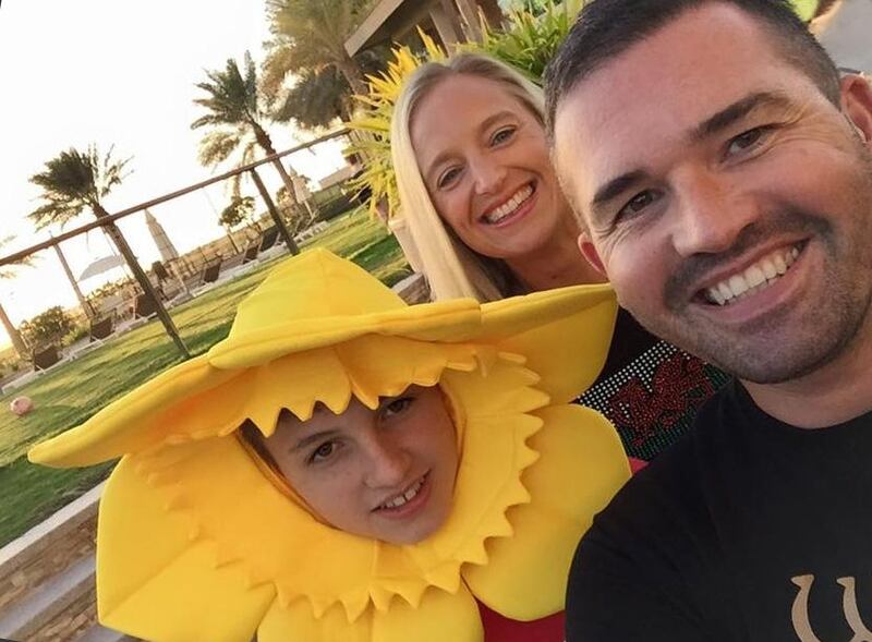 David and Sarah Taylor with their son Nathan. The family experienced some problems adjusting to their new lives in the UAE when they moved to Abu Dhabi from Wales in August 2015. Courtesy Sarah Taylor