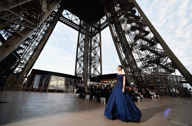 A model walks during the J.Autumn Fashion Show 2014 at Eiffel Tower on October 31, 2014 in Paris, France. Photo by Pascal Le Segretain / Getty Images