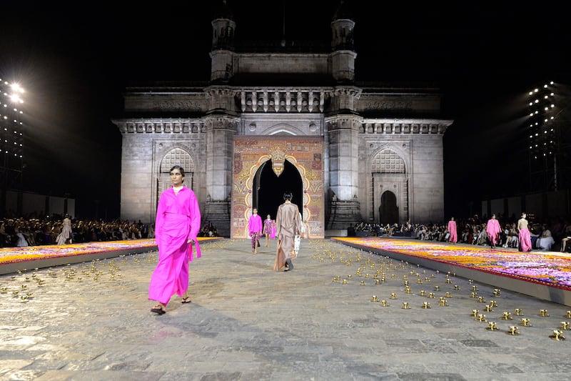 Dior's autumn 2023 show took place against the backdrop of the Gateway of India in Mumbai. All photos: AFP