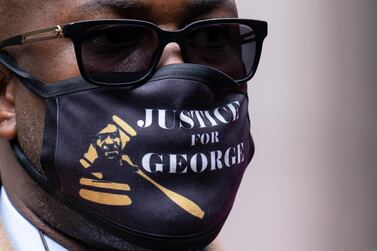 Philonise Floyd, brother of George Floyd, attends a news conference outside the Hennepin County Government Centre in Minneapolis where the murder trial is taking place. AP