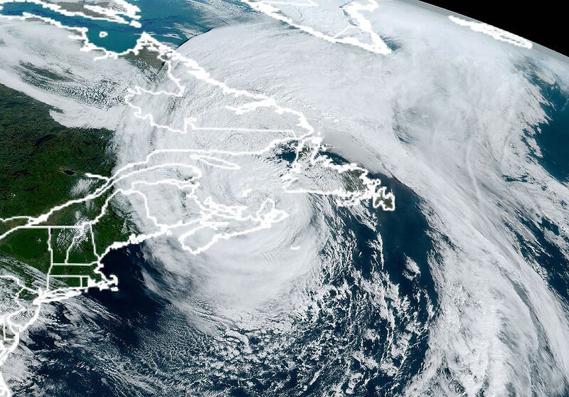 A satellite image shows the storm over eastern Canada. AFP