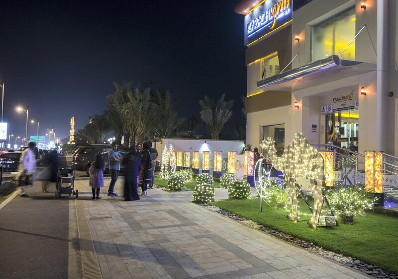 DUBAI, UNITED ARAB EMIRATES - Ramadan decorations outside a restaurant in Jumeirah Road.  Ruel Pableo for The National