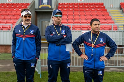 Brendan Hunt, Jason Sudeikis and Nick Mohammed in 'Ted Lasso.' Photo: Studios