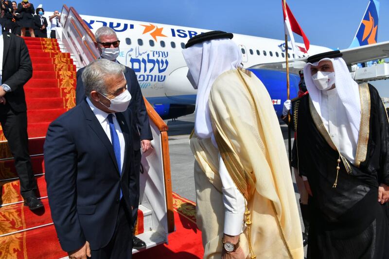 Yair Lapid welcomed to Bahrain on Thursday.