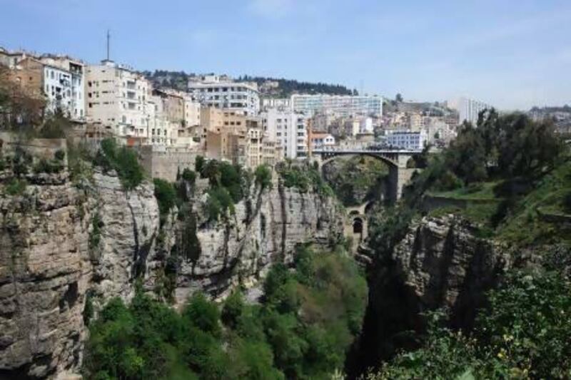 Famous for its dramatic bridges, the eastern Algerian city of Constantine has elegant residential blocks at the edge of the gorge.