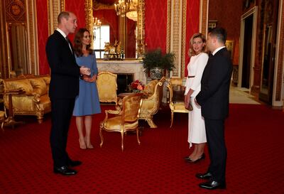 Prince William and Kate have sent a message of solidarity to Ukraine. The couple were pictured with Ukraine's President Volodymyr Zelenskyy and his wife Olena Zelenska at Buckingham Palace in October 2020. Photo: Getty