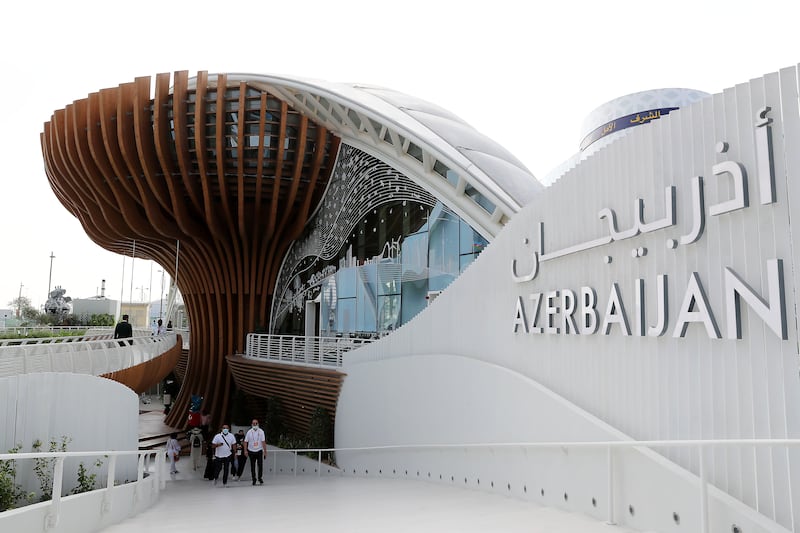 Timber used in the Azerbaijan pavilion is sustainable because any trees that are cut down are replanted. Pawan Singh / The National