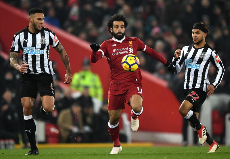 Right midfield: Mohamed Salah (Liverpool) – Another week, another goal for the prolific Egyptian. His 32nd of the season set up Liverpool’s win over Newcastle. Gareth Copley / Getty Images