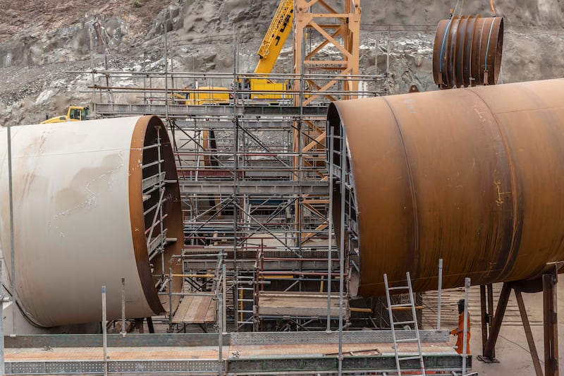 Work takes place on the hydroelectric plant in Hatta


