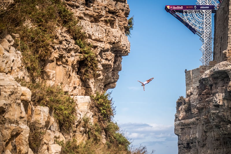Xantheia Pennisi of Australia competes during the Red Bull Cliff Diving World Series on Wednesday, September 22. Getty