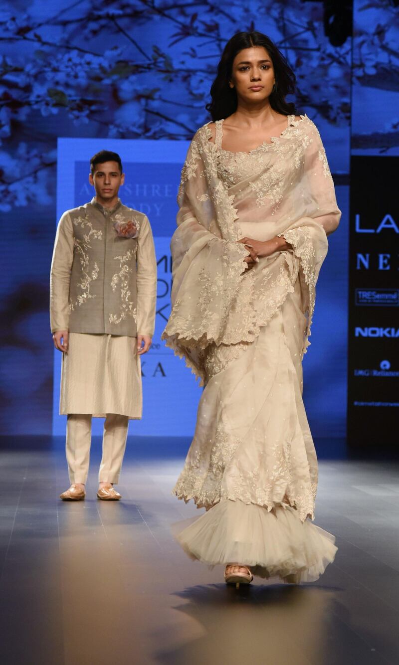 Anushree Reddy creates a wedding-ready range for both men and women. AFP