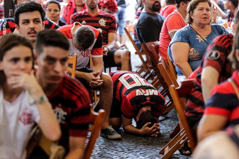 Flamengo fans in Rio de Janeiro after their Fifa World Club Cup final defeat against Liverpool in Doha on Saturday, December 21. EPA