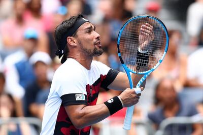MELBOURNE, AUSTRALIA - JANUARY 20:  Fabio Fognini of Italy reacys in his third round match against Julien Benneteau of France on day six of the 2018 Australian Open at Melbourne Park on January 20, 2018 in Melbourne, Australia.  (Photo by Cameron Spencer/Getty Images)