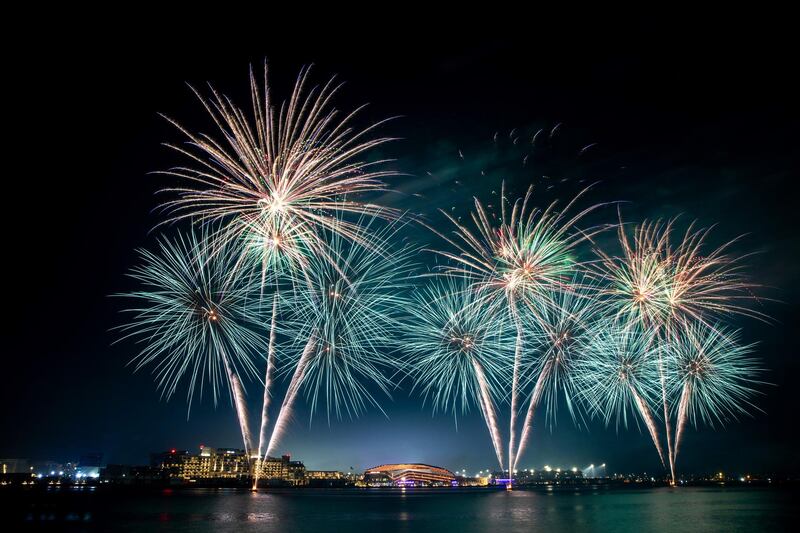 Fireworks are set off from the Yas Bay waterfront to mark Eid Al Fitr on May 13th, 2021.  Victor Besa / The National.
Reporter: None for News