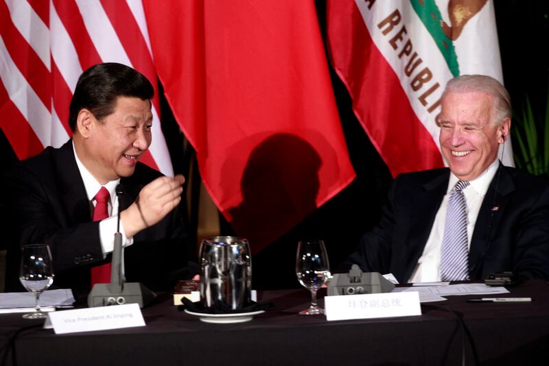 The pair meet in Los Angeles in February 2012, when each was vice president. EPA