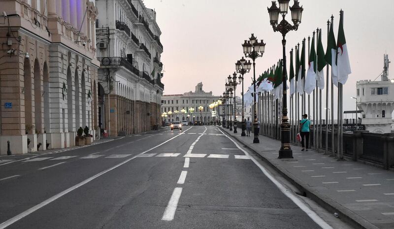 Algeria's capital Algiers at the start of a curfew.  AFP