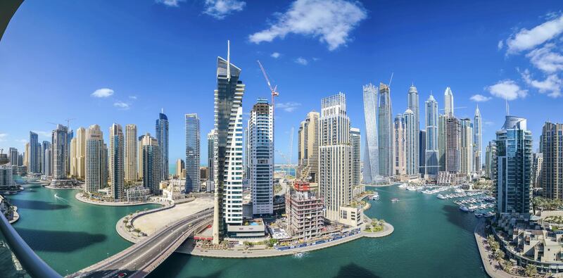 Dubai Marina Urban Skyline