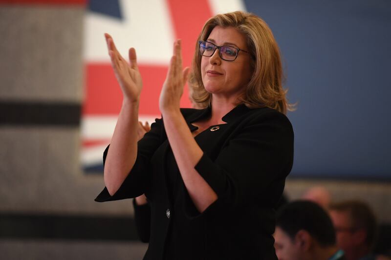 Ms Mordaunt as secretary of state for international development at the annual Conservative Party conference in Birmingham in 2018. Getty Images