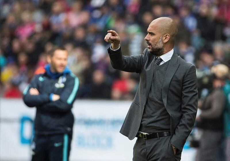 Bayern Munich manager Pep Guardiola is aware of the challenge his side face against Atletico Madrid. Odd Andersen / AFP 