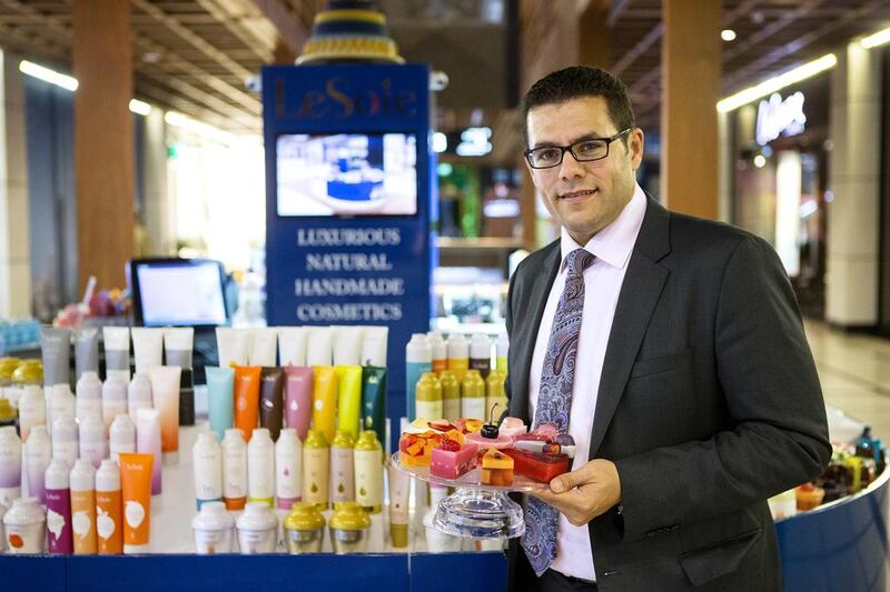 Mohamed Abd El Azeem is CEO of LeSoie and is pictured at the World Trade Centre Mall in Abu Dhabi. Christopher Pike / The National