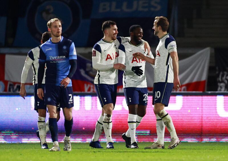 Centre midfield: Tanguy Ndombele (Tottenham) – Came off the bench to have a catalytic effect at Wycombe, with two brilliantly-taken goals to display how talented he is. Reuters