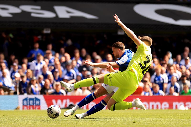 Wes Burns of Ipswich Town scores the opening goal. Getty Images