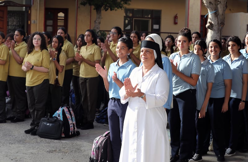 Pupils at Notre Dame School in Cairo begin their new academic year. One of newly-appointed Education Minister Reda Hegazy's decisions was to unify start dates for institutions except international schools.