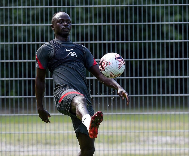 SALZBURG, AUSTRIA - AUGUST 16: (THE SUN OUT. THE SUN ON SUNDAY OUT) Sadio Mane of Liverpool during a training session on August 16, 2020 in Salzburg, Austria. (Photo by John Powell/Liverpool FC via Getty Images)