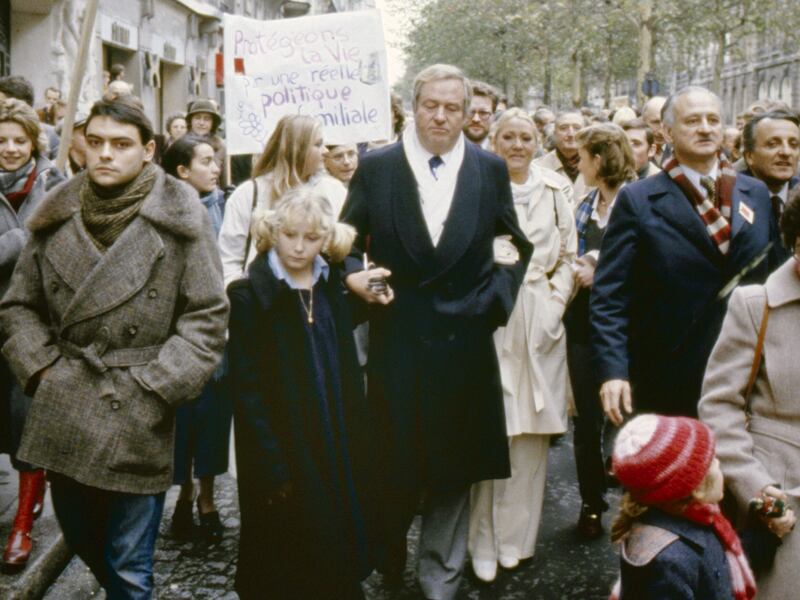 French far-right politician and president of the National Front, Jean-Marie Le Pen, with his wife Pierrette Lalanne and daughter Marine Le Pen, attend a demonstration in Paris in September 1982. All photos: Getty Images