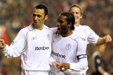 Bolton once boasted a side with the likes of Youri Djorkaeff, left, and Jay-Jay Okocha.