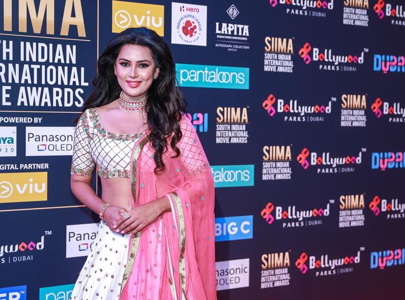 Dubai, United Arab Emirates, September 15, 2018.  SIIMA Day 2 Red Carpet. --- Prajna.
Victor Besa/The National
Section:  AC
Reporter:  Felicity Campbell
