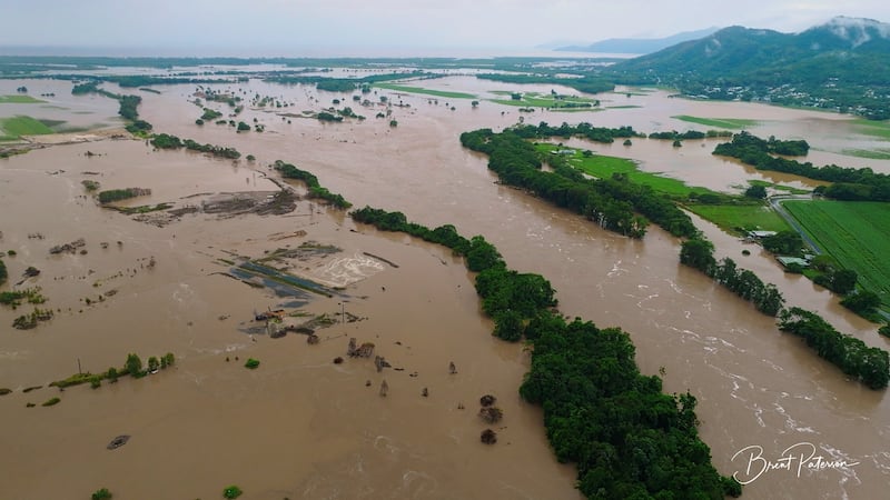 An aerial view shows flooding caused by heavy rains in Cairns, Queensland, Australia. Reuters