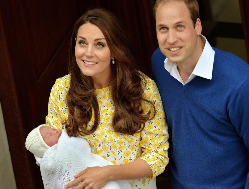 LONDON, ENGLAND - MAY 02:  Catherine, Duchess of Cambridge and Prince William, Duke of Cambridge depart the Lindo Wing with their newborn daughter at St Mary's Hospital on May 2, 2015 in London, England. The Duchess was safely delivered of a daughter at 8:34am this morning, weighing 8lbs 3 oz who will be fourth in line to the throne.  (Photo by John Stillwell - WPA Pool/Getty Images)