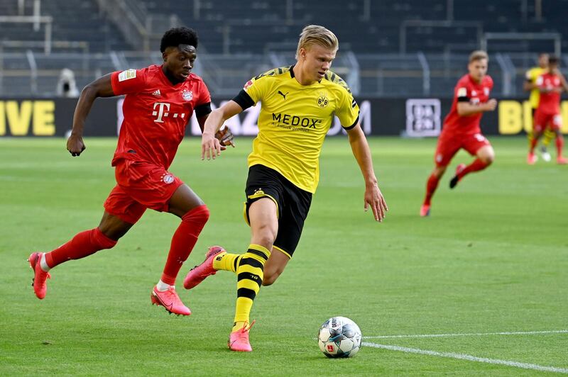 Borussia Dortmund's Erling Braut Haaland in action. Reuters