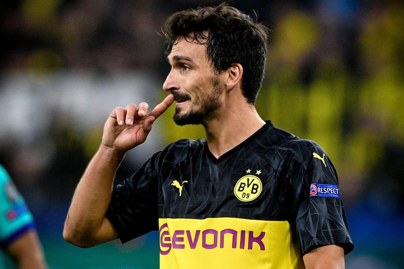 Dortmund's Mats Hummels reacts. EPA