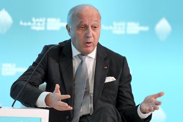 Laurent Fabius, former prime minister of France, speaks out on climate change at the World Government Summit. Chris Whiteoak / The National