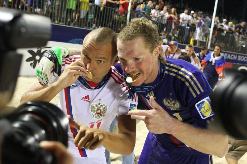 Russia were way too classy for Spain in the one-sided Beach Soccer World Cup final in Tahiti on Sunday. Gregory Boissy / AFP