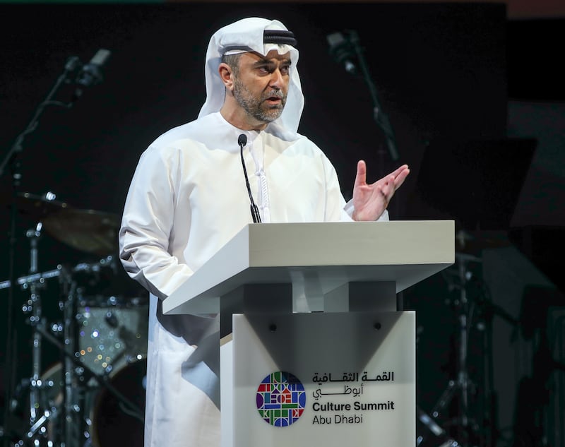 Omar Saif Ghobash, UAE ambassador to Vatican, speaks at the event. 