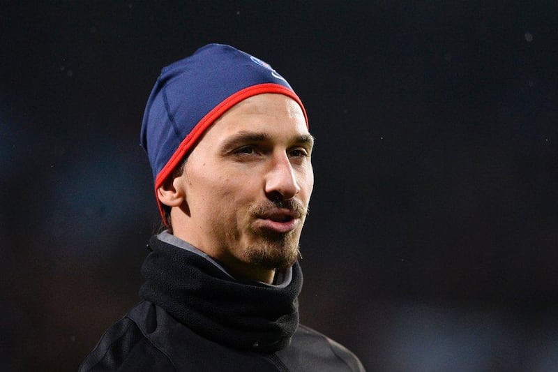 Zlatan Ibrahimovic shown with Paris Saint-Germain ahead of a Champions League group match in November. Jonathan Nackstrand / AFP / November 25, 2015