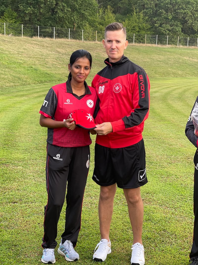 Captain Shamla Cholassery with coach Lee Tuck.