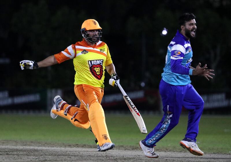 Ajman, United Arab Emirates - Reporter: Paul Radley. Sport. Cricket. Lion's Rameez Shahzad bats. Hawks v Lions in the Karwan Rising Stars league. Ajman. Tuesday, January 19th, 2021. Chris Whiteoak / The National