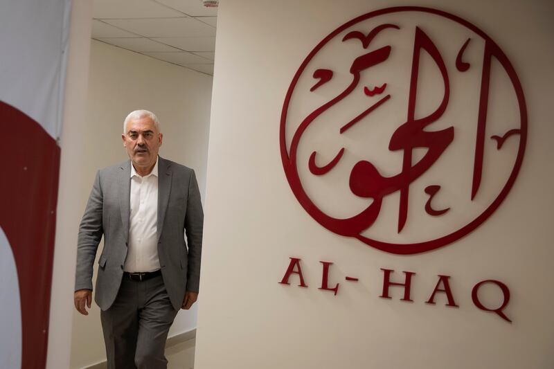 Shawan Jabarin, director of Al Haq human rights group, at the organisation's offices in Ramallah in October 2021. AP