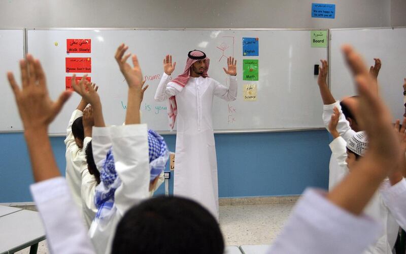 The lack of male educators is acute in the UAE because of a perception that teaching is not an appropriate profession for men. Ravindranath K / The National