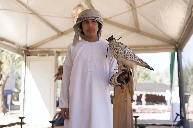 ABU DHABI, UNITED ARAB EMIRATES - DEC 6, 2017

Falconers from 90 countries attend the fourth International Festival of Falconry. 

This gathering is a tribute to a similar meeting 41 years ago, in 1976, when the UAE Founding Father Sheikh Zayed invited falconers from around the world to convene in the desert of Abu Dhabi and build a strategy for the sport’s development.

(Photo by Reem Mohammed/The National)

Reporter: Anna Zacharias
Section: NA