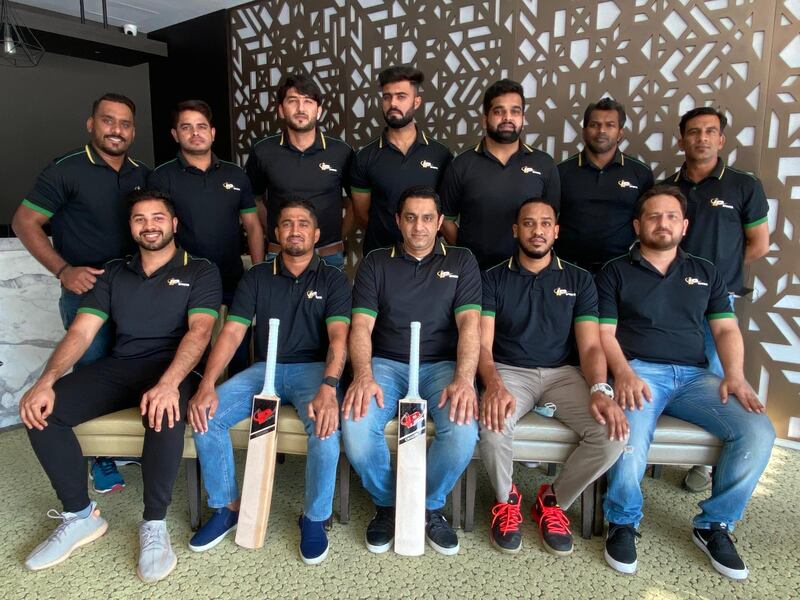 The UAE cricketers at the Dubai International Airport before their departure to Mauritius. Supplied photo