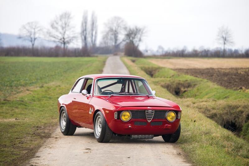1965 Alfa Romeo Giulia Sprint GTA (€225,000 to €275,000 [Dh903,630 to Dh1.1m]). Courtesy RM Sotheby’s