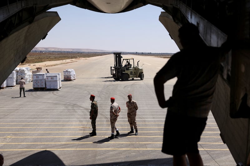 The UAE sent the aid following devastating floods in Libya.  Reuters