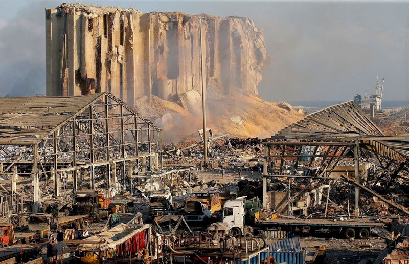 The destroyed port on August 5, 2020, a day after the explosion. Reuters